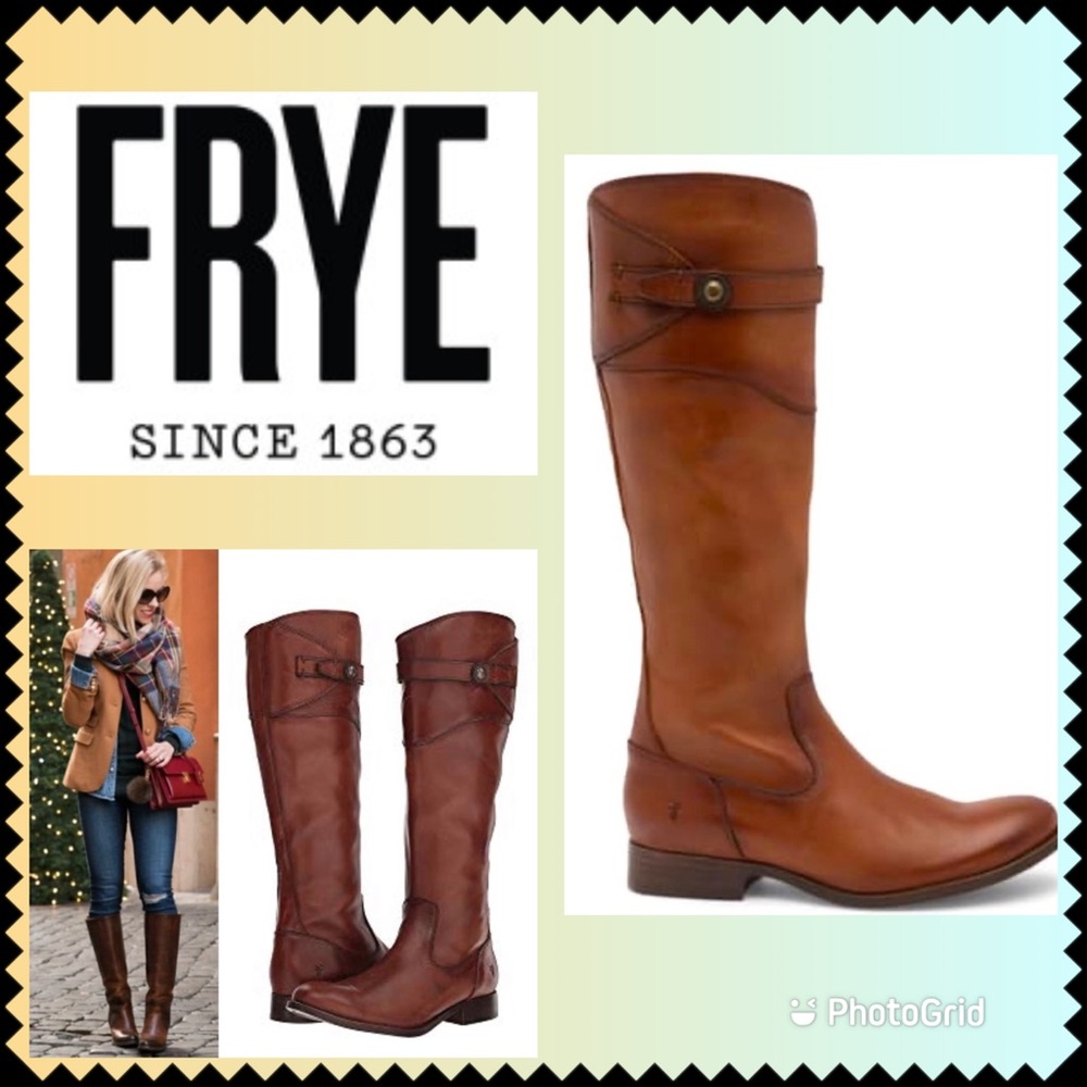👢NEW Frye Molly Button Tall Cognac Boots 6.5